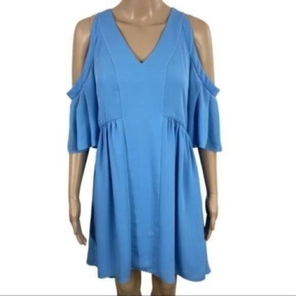 Crosby by Mollie Burch size XS Cold Shoulder Dress in Blue - Picture 3 of 10